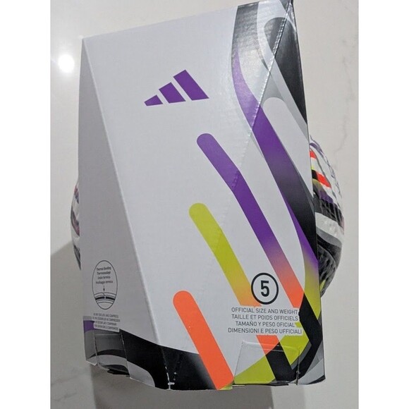 NEW adidas Soccer Leagues Cup 25 Pro Ball White Black Orange Yellow Sz 5 JD0202 - Picture 3 of 7